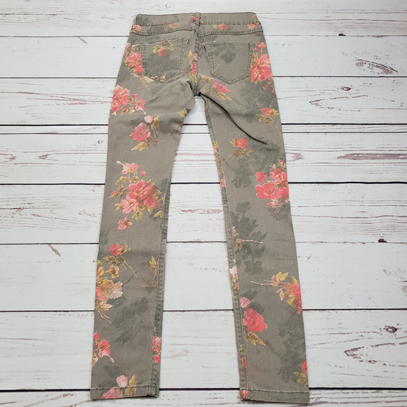 Z 1975 Zara Denim Floral Design Skinny Jean Size 2 - Picture 2 of 6